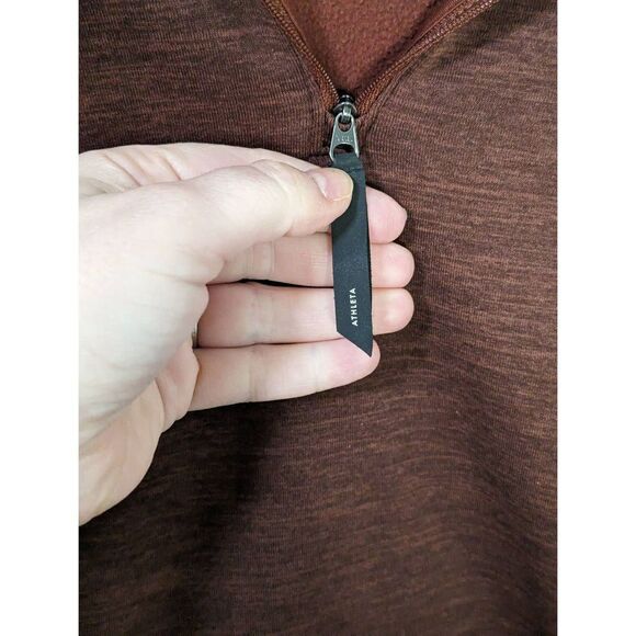 Athleta Altitude Polartec Half Zip Women's Sweatshirt in Mahogany Brown - Size L - Picture 7 of 8